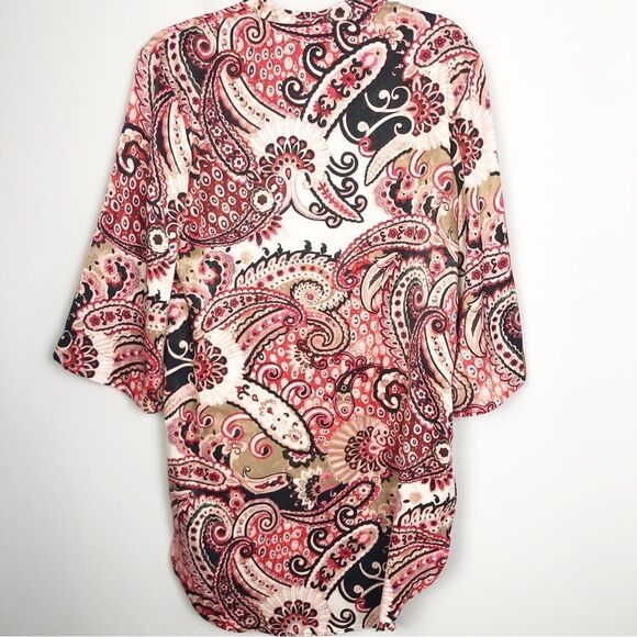 ZARA | Paisley Wide Sleeve Multicolor Tunic Length Top Women’s Size Small - Picture 10 of 11